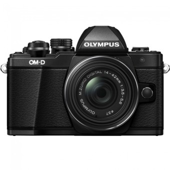 Olympus Kamera Mirrorless OM-D E-M10 Mark 2 + Lensa 14-42mm + 45mm - 16MP OMD + Memory Sandisk 16 GB + LCD Screen Guard - Hitam  