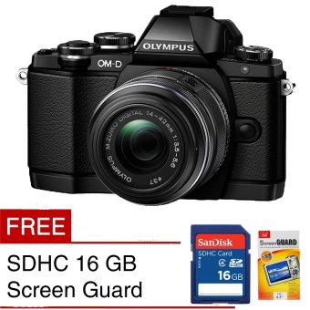 Olympus Kamera Mirrorless OM-D E-M10 Mark II - 16MP - Hitam + Gratis SDHC 16 GB + Sceen Guard  