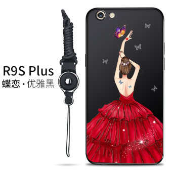 Gambar Oposisi OPPOR9 oppoR9plus silikon perempuan lanyard lembut telepon shell