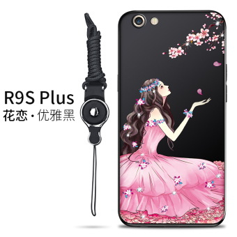 Gambar Oposisi OPPOR9 oppoR9plus silikon perempuan lanyard lembut telepon shell