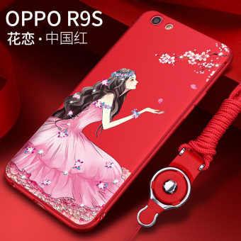Gambar Oposisi OPPOR9 oppoR9plus silikon perempuan lanyard lembut telepon shell