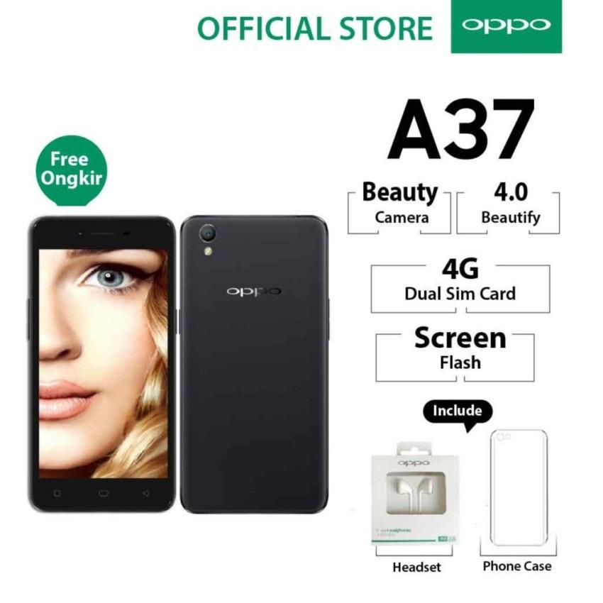 Oppo A37 Beauty Camera - 2/16GB - Black - Kamera Belakang 8MP