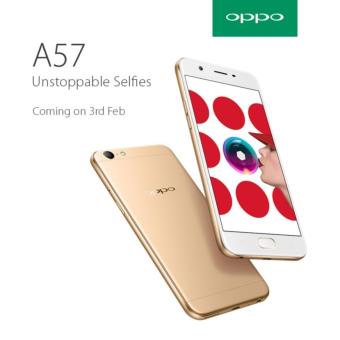 OPPO A57 NEW - GOLD [Ram 3GB/ 32GB ] + Free Power Bank  