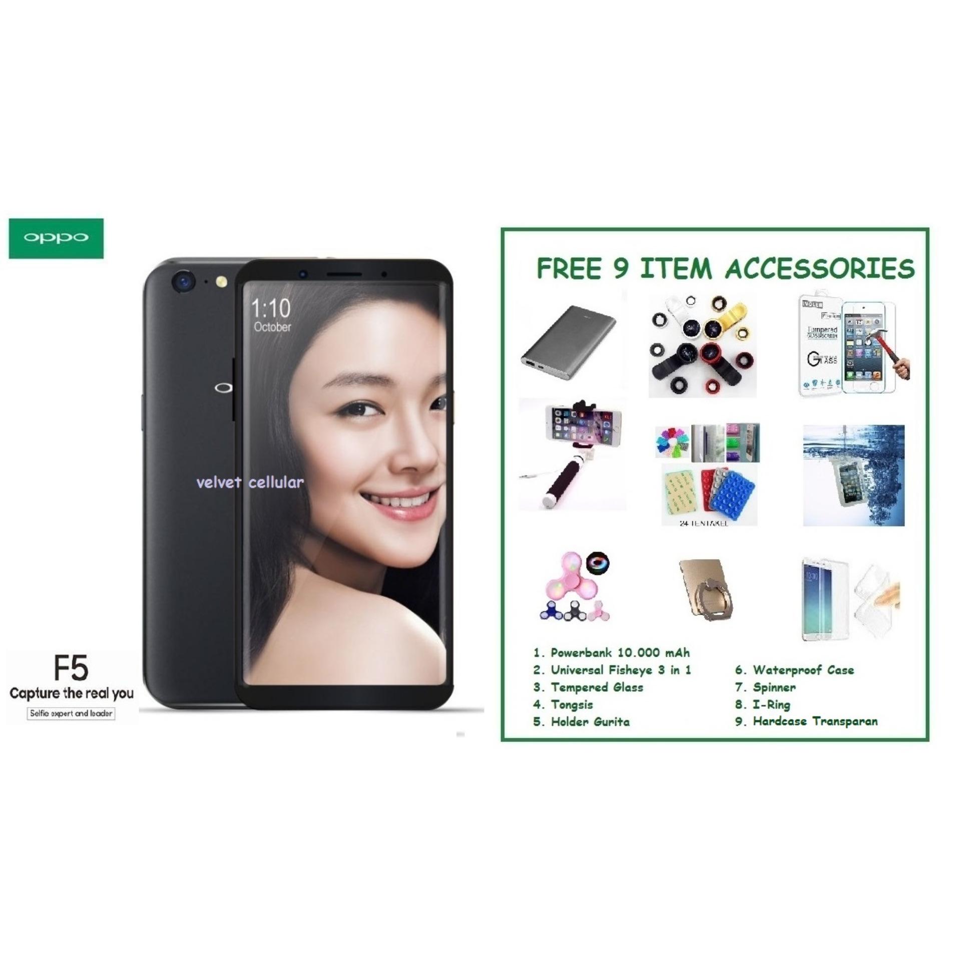 OPPO F5 [4/32GB] + FREE 9 ITEM ACCESSORIES