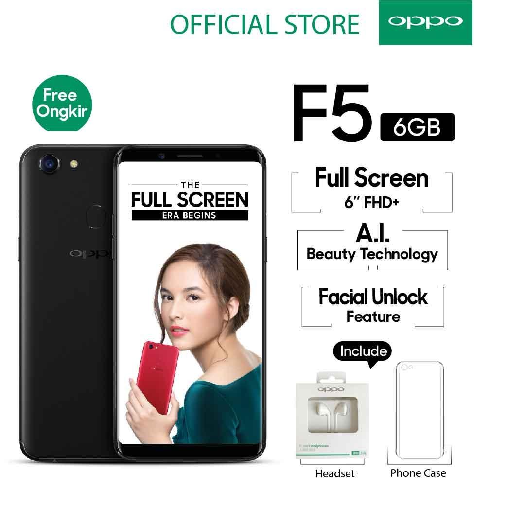 Oppo F5 6GB/64GB Red – Smartphone Full Screen 6” FHD+ (Garansi Resmi Oppo Indonesia, Cicilan Tanpa Kartu Kredit, Free Ongkir)