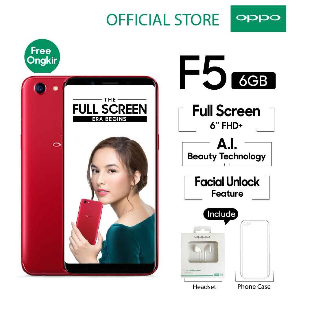 Oppo F5 6GB/64GB Red – Smartphone Full Screen 6” FHD+ (Garansi Resmi Oppo Indonesia, Cicilan Tanpa Kartu Kredit, Free Ongkir)