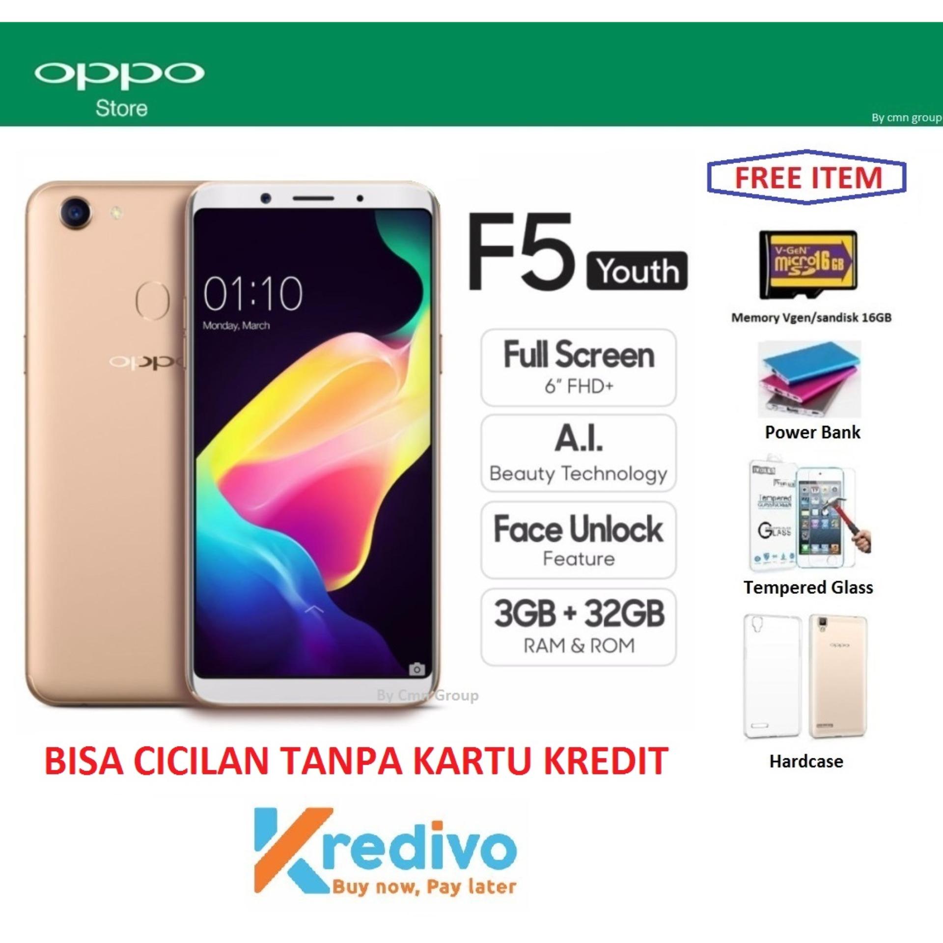OPPO F5 YOUTH - BISA CICILAN TANPA KARTU KREDIT - FREE 4 ITEMS