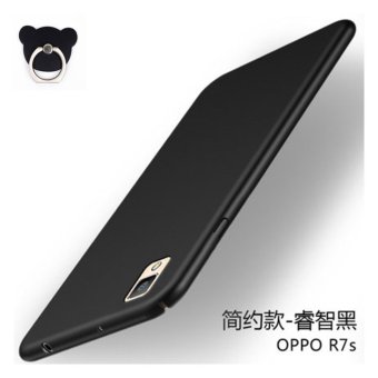 Gambar OPPO R7S 360 degrees Ultra thin PC Hard shell phone case Black+Bearring   intl