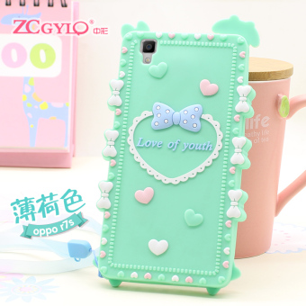 Gambar Oppor7s r7st silikon lembut kartun lanyard set ponsel dari shell ponsel