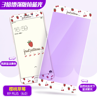 Gambar Oppor9 r9plus kartun hd anti biru filter warna pelindung layar pelindung layar pelindung layar