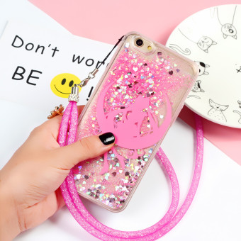 Gambar Oppor9 r9splus kartun gadis cair lanyard lengan pelindung shell telepon