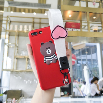 Gambar Oppor9s r11plus kartun merah merek populer lanyard silikon soft shell shell telepon