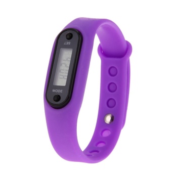 Gambar Pedometer Fitness Tracker Step Counter with Silicone Watchband(Purple)   intl