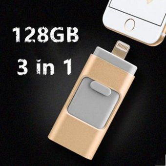 Pen Drive For Andorid/apple Iphone 6s USB Flash Drive 128gb USBStick Andorid 4.5+ OTG Pendrive U Disk 3 In 1 Memory Stick USB2.0(Gold) - Intl Mei 2019 - 2 Pen Drive for Andorid/apple Iphone 6s USB Flash Drive 128gb USBStick Andorid 4.5+ OTG Pendrive U Disk 3 In 1 Memory Stick USB2.0(Gold) - intl - 2