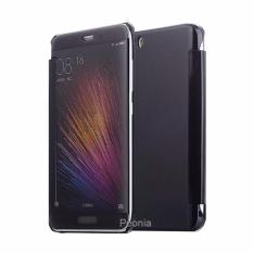 Peonia Mirror Flip Cover Case for Xiaomi Mi 5 / Mi 5 Pro - Hitam