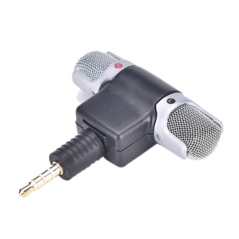 Gambar Portable Mini Mic Digital Stereo Microphone For Recorder MobilePhone Black   intl