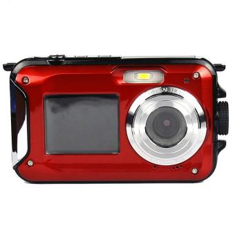 PowerLead Gapo G050 Double Screens Waterproof Digital Camera2.7-Inch Front LCD with 2.7-Inch Camera Easy Self Shot Camera (Red) - intl  