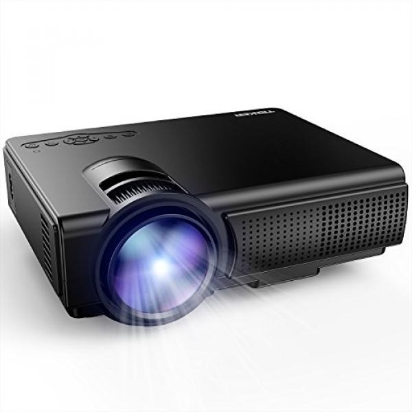 Projector by TENKER Q5 with umens LED Mini Projector Support 1080P HDMI USB TF VGA AV, Multimedia Home Theater LCD Video Projector, Black - intl