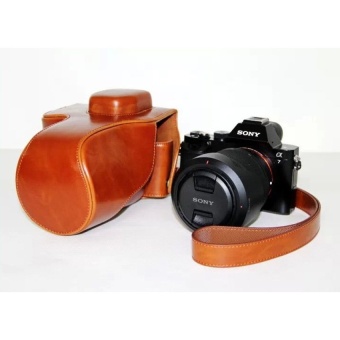 Gambar Protective PU Leather Camera Case Bag Cover with Shoulder StrapforSony A7R(28 70mm lens) (Brown)   intl