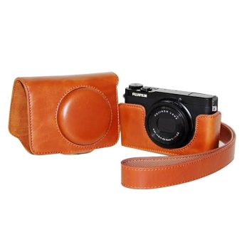 Gambar PU Leather Camera Case Bag Cover for Fujifilm XQ1XQ2Brown(CameraNot Included)   intl