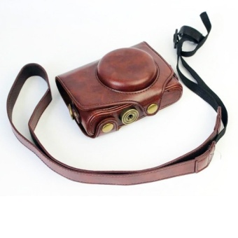 Gambar PU Leather Camera Case Cover Bag For Canon PowerShot SX720HSSX720HS SX720 With Shoulder Strap(Coffee)   intl