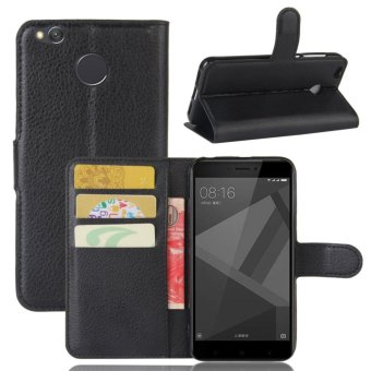 Gambar PU Leather Flip Cover Case For Xiaomi Redmi 4X (Black)   intl