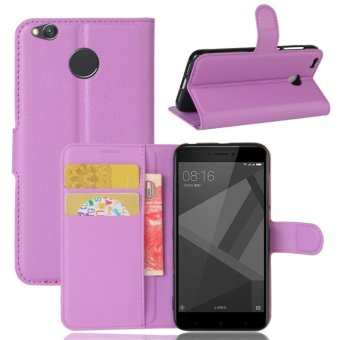 Gambar PU Leather Flip Cover Case For Xiaomi Redmi 4X (Purple)   intl