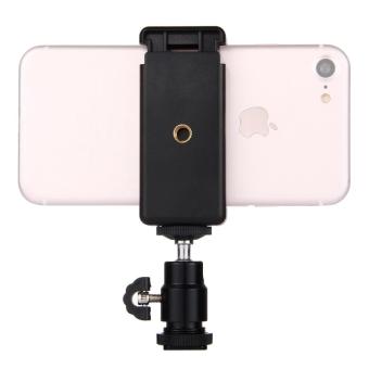 Gambar PULUZ 1 4 Inch Hot Shoe Tripod Head + Tripod Stand Clamp ForIPhone, Samsung, Huawei, HTC, 5.5cm   8cm Width Smartphones   intl