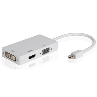 Gambar qingfang 3 In 1Mini Display Port DP Thunderbolt to DVI VGAHDMIAdapter Cable for Apple. White   intl