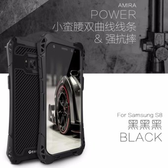 Gambar R JUST Amira 3 Protector Waterproof Shockproof dirt proof Phonecase for Samsung Galaxy S8 , Exclusive extreme heavy duty outdoorcover case metal Carbon fiber Black   intl