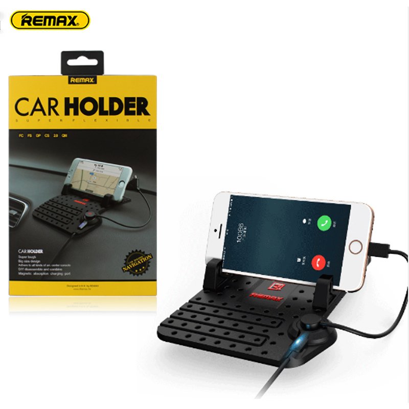 Remax Car Adjustable Bracket Connector Magnetic car phone HolderMounts With Charging USB Cable For iPhone 6