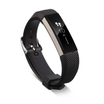 Gambar Replacement Wrist Band Silicon Strap Clasp For Fitbit Alta HR SmartWatch BK   intl