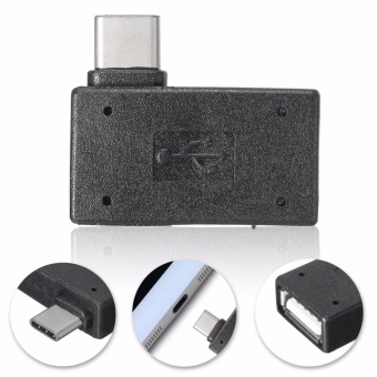 Gambar Right Angle USB C Type C to USB 2.0 Female OTG Adapter Converter for Laptop PC   intl