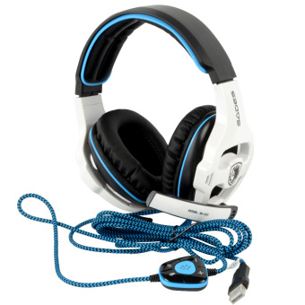 Sades SA903 7.1 Stereo Hi Fi Headphone Bas Yang Dalam Permainan PCUSB Headset Dengan Mikrofon Putih & Hitam - Pebruari 2019 - 2 Sades SA903 7.1 Stereo Hi Fi headphone bas yang dalam permainan PCUSB headset dengan mikrofon putih & Hitam - - 2