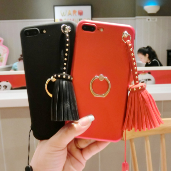 Gambar Samsung c9pro note5 kepribadian rumbai cincin lanyard soft shell shell telepon