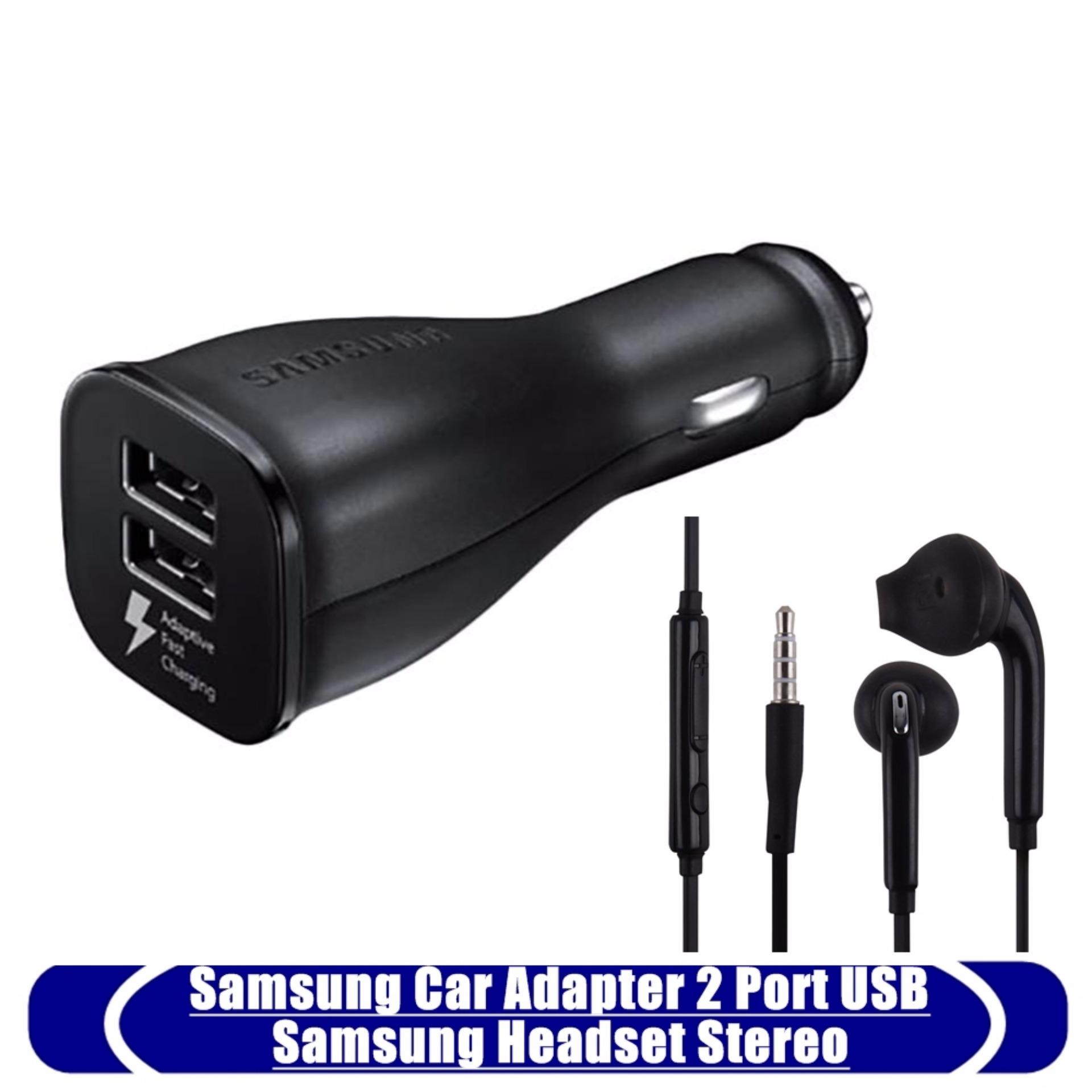 PENAWARAN Turbot VR Virtual Reality Headset 3D Glasses dengan Samsung ORIGINAL Charger Adapter Mobil 2 Port USB Dan Headset Stereo Untuk Samsung Galaxy Note 7
