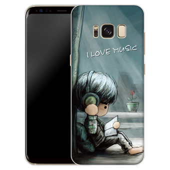 Gambar Samsung s8 s8 s8 kartun silikon transparan penutup ponsel cangkang pelindung shell ponsel