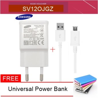 Samsung Travel Charger Fast Charging Original 15W - Putih + Free Power Bank dan Kabel USB