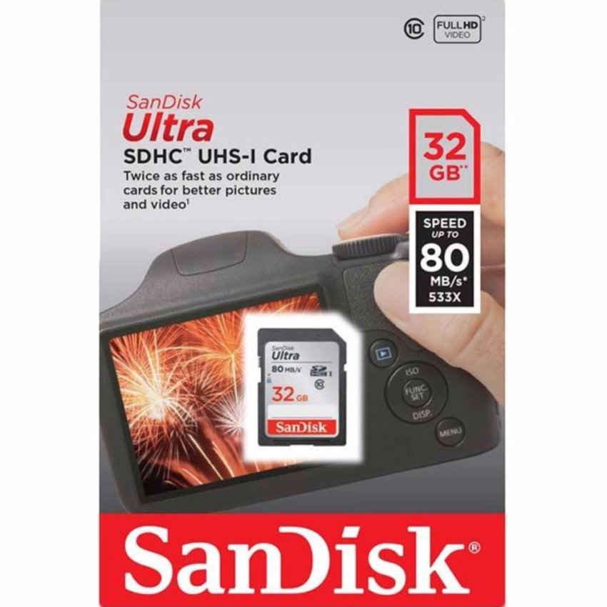 Harga Sandisk SDHC Ultra Memory Card [32 GB/Class 10/UHS-1 80Mbps] #Garansi Resmi#
