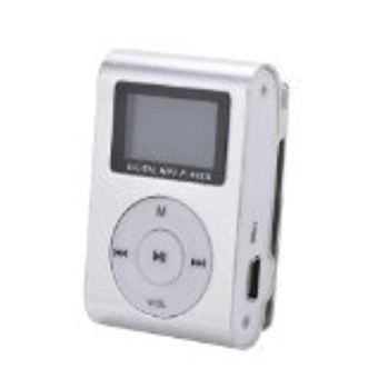 Gambar Silver Mini MP3 Player Clip USB FM Radio LCD Screen Support for32GB Micro SD   intl