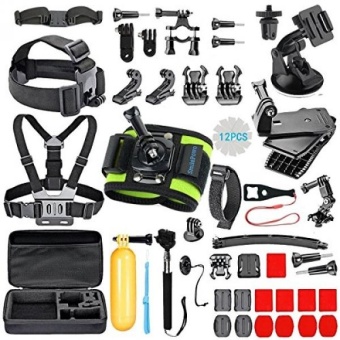 SmilePowo Outdoor Sports Camera Accessories for GoPro Hero 5 / Session 5/4/3/2/1,AKASO,SJCAM, Carrying Case,Camera Bundle (51-in-1? - intl  