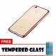 Gambar Softcase Ultrathin Shining List Chrome Jelly For Xiaomi Redmi 4XAircase   Rose + Tempered Glass