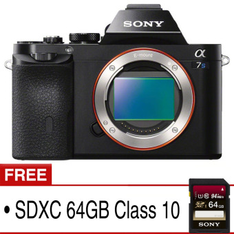 Sony Alpha ILCE a7S Body Only - Hitam + Gratis SDXC 64GB Class 10  