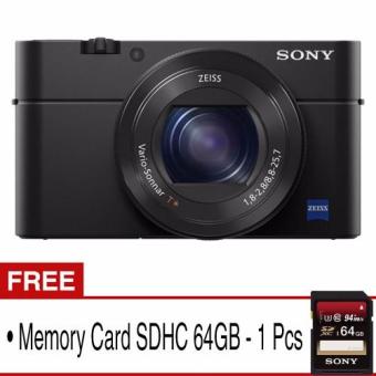 Sony Cyber-shot DSC-RX100 M4 - 20 MP - Digital Camera Mark IV - Hitam + Gratis SDHC 64GB  