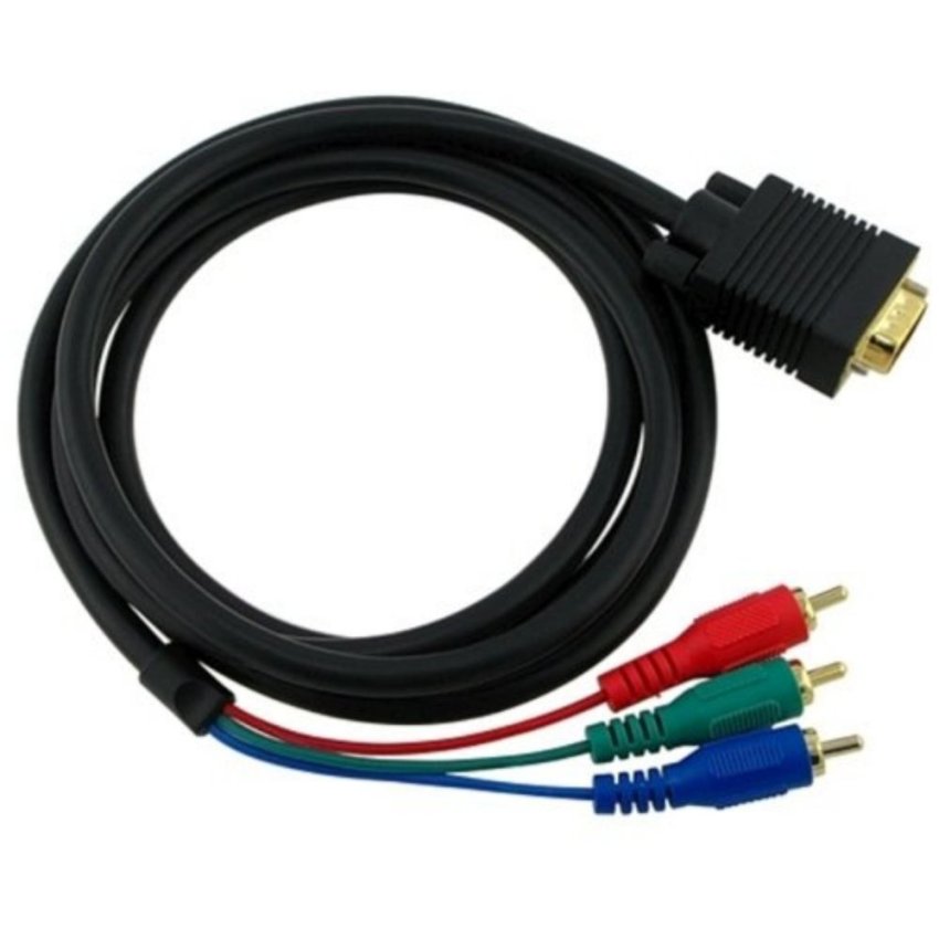 image:                  SP Kabel VGA TO 3 RCA -  Komponen Kabel Untuk PC Laptop TV Monitor                              