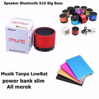 Gambar Speaker Bluetooth S10 Big Bass + Power bank slim