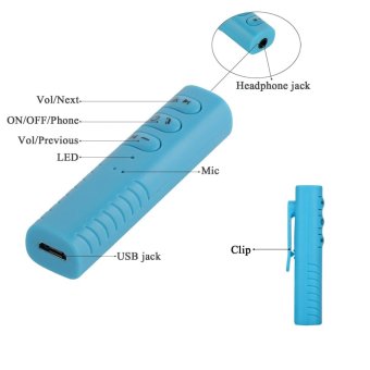 Gambar Stereo Channel Collar Clip On Bluetooth Receiver Earphone Binaural output sound intl