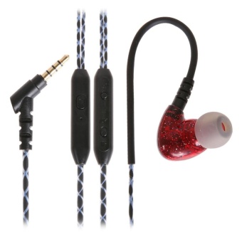 Gambar T100 3.5mm Plug Wired Unisex Sports In Ear Earphone with Mic WireControl   intl