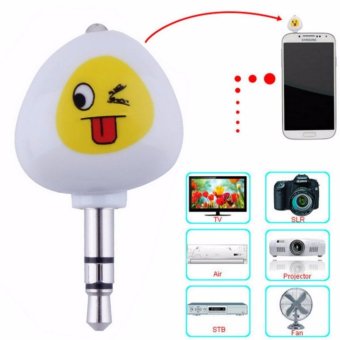Teiton Tasogo Infrared Smartphone Smart Remote Control 3.5mm for TV DVD AC Projektor IR Infra Red Plug Remot Pintar Eksternal Praktis Gadget Handphone Aksesoris Televisi Compatibility with Android iOS Desain Mini Unik Lucu Small Kecil - Putih