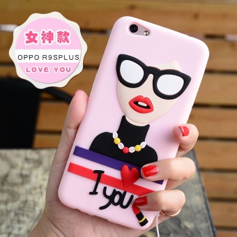 Gambar Tono Oppor9s R9splus Kepribadian Soft Silikon Penurunan Drop Penuh Handphone Shell